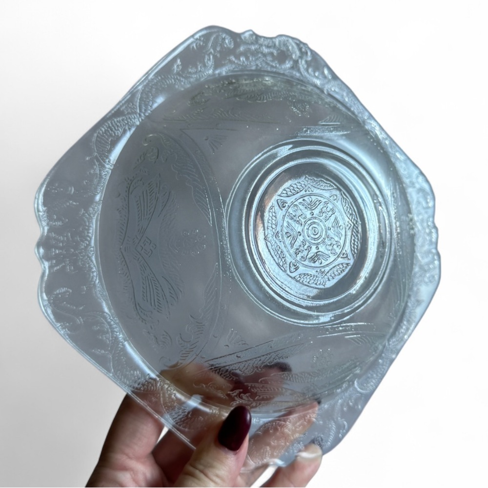 Antique Federal Depression Clear Glass Bowl Set of 3